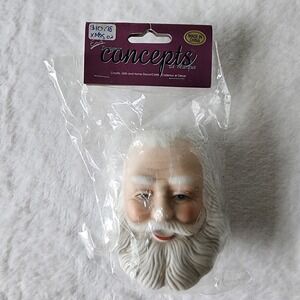 Vintage Porcelain SANTA CLAUS Doll‎ Head & Hands Set 3" Crafts Art Christmas